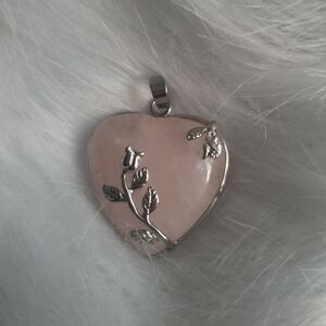 Elegant Silver and Pink Heart Pendant